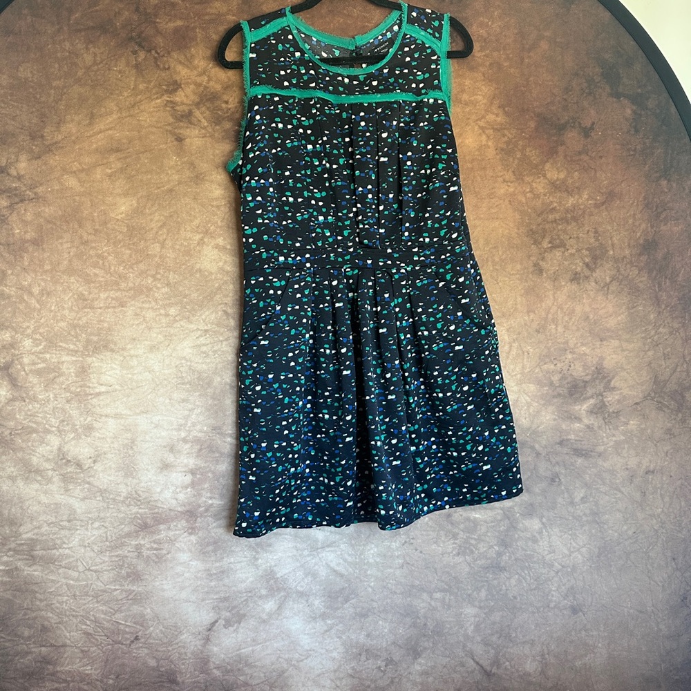 I Heart Ronson Black And Green Mini Dress